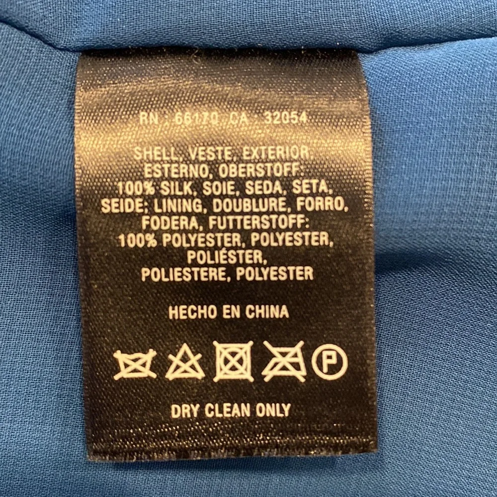 Anthropologie Moulinette Soeurs blue floral silk mini dress with pockets Medium - Picture 6 of 6